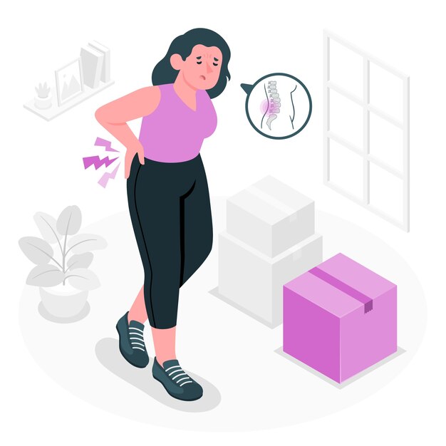 Free vector back pain concept illustration