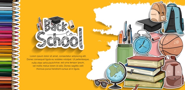 Premium Vector | Back to school accesories