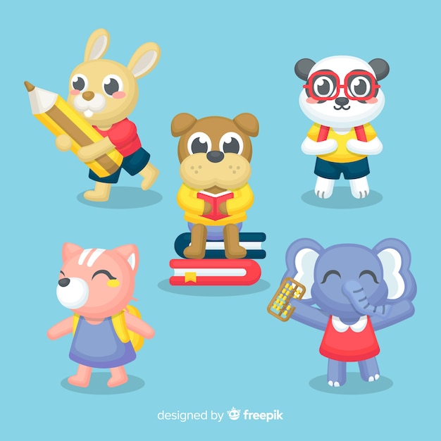 Back to school animal collection