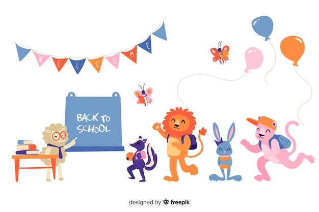 Back to school animal set