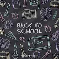 Free vector back to school background in blackboard style