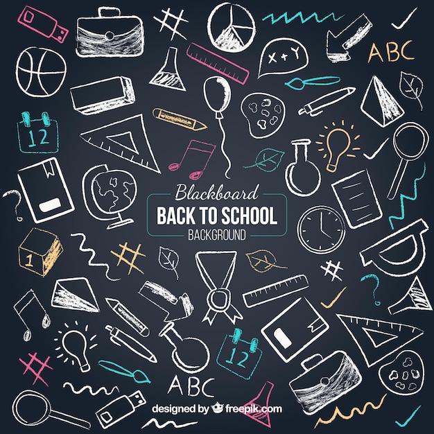 Back to school background in blackboard style