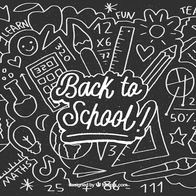 Back to school background in chalkboard style