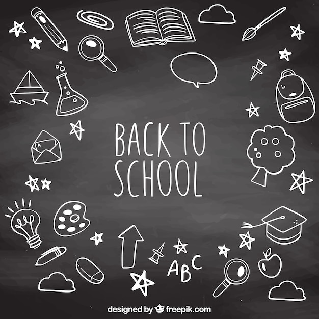 Back to school background in chalkboard style