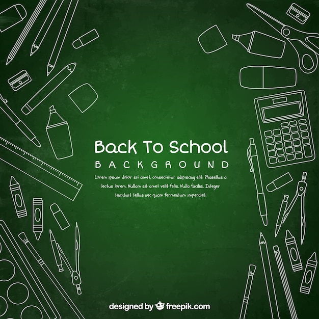 Back to school background in chalkboard style