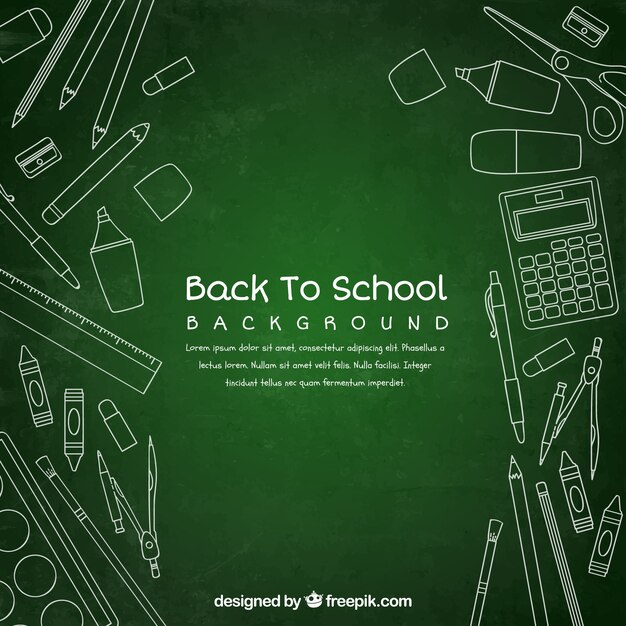 Back to school background in chalkboard style