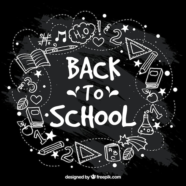 Back to school background in chalkboard style