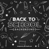 Free vector back to school background with blackboard