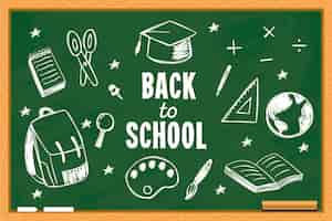 Free vector back to school background with blackboard