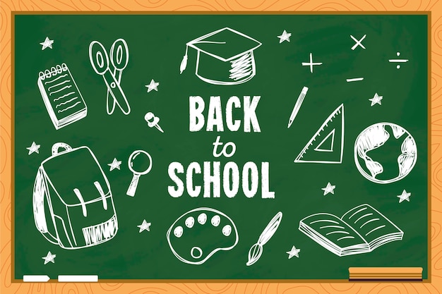 Back to school background with blackboard