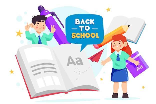 Free vector back to school background with books