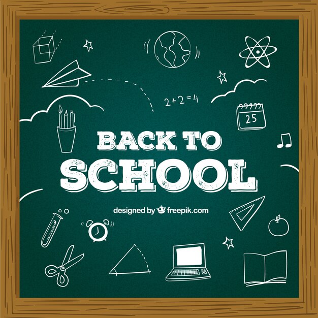 Back to school background with chalkboard style