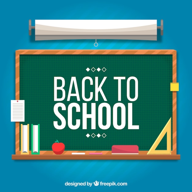 Back to school background with chalkboard