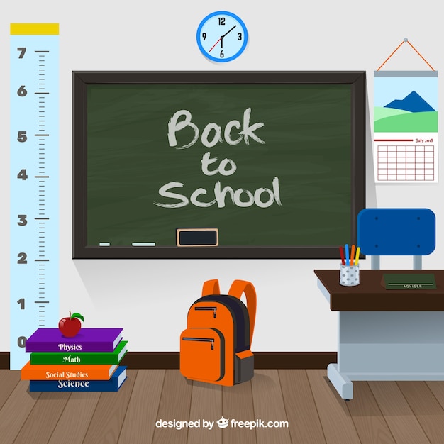 Back to school background with chalkboard