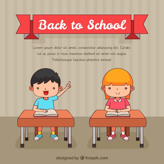 Back to school background with children