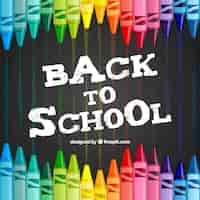 Free vector back to school background with colored pencils