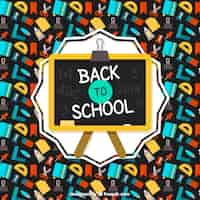 Free vector back to school background with colorful icons