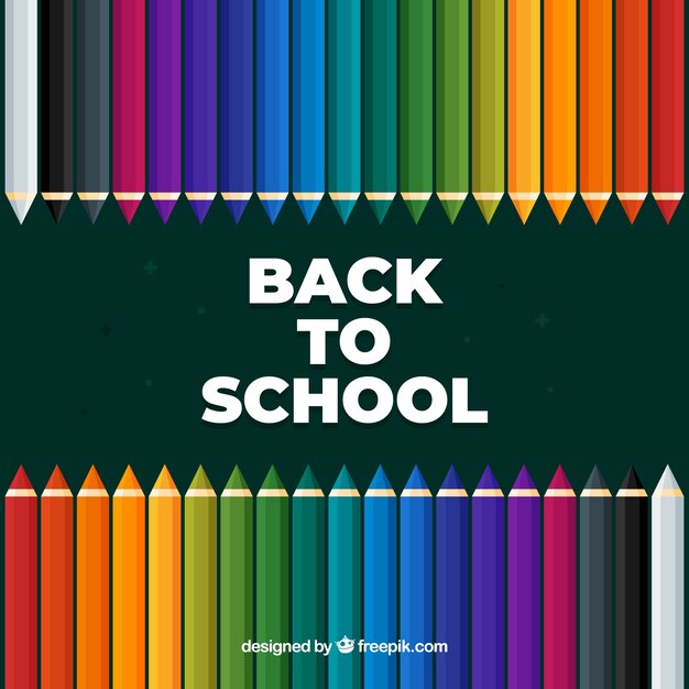 Back to school background with colorful pencils