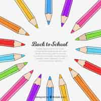 Free vector back to school background with colorful pencils