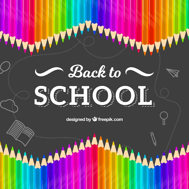 Back to school background with colorful pencils