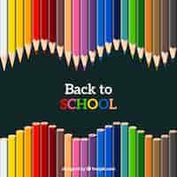 Free vector back to school background with colorful pencils