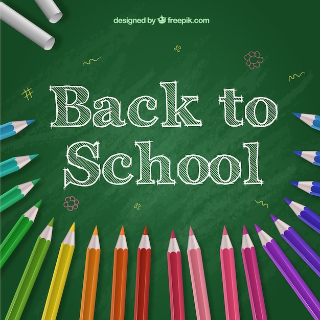 Free vector back to school background with colorful pencils