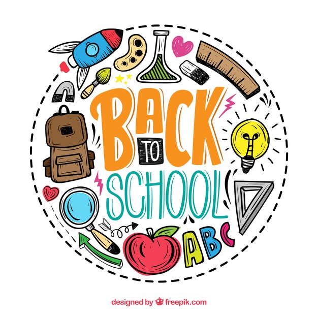 Back to school background with different elements