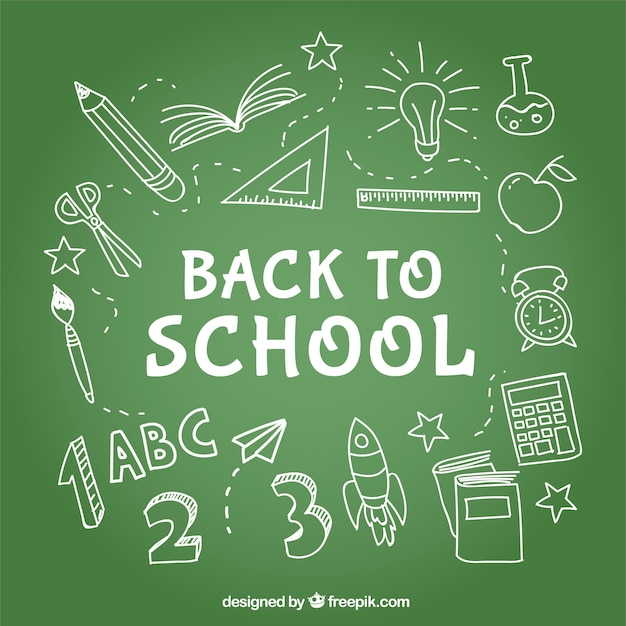 Back to school background with different elements