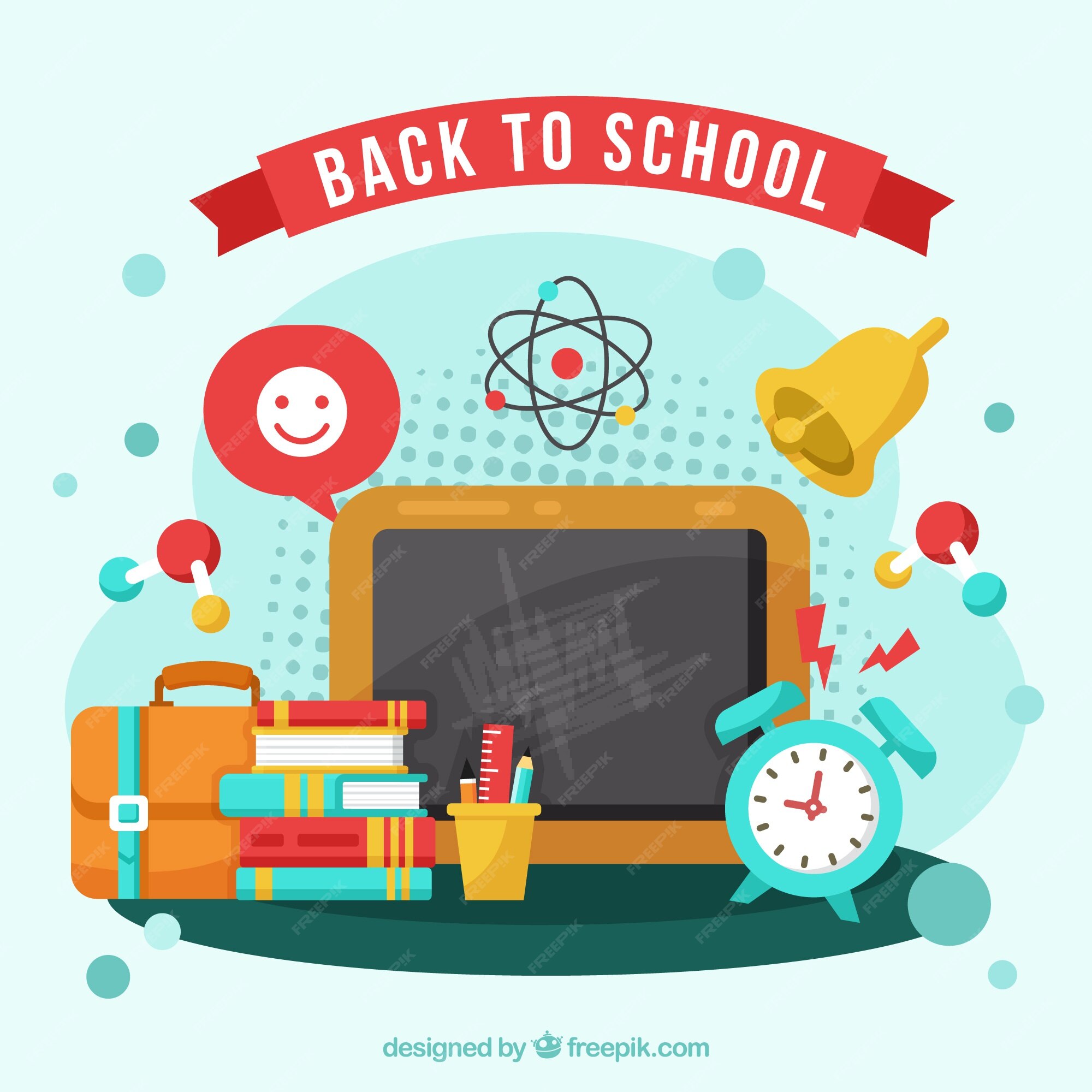 Back to school typography vector illustration colorful modern and school  items elements decoration background. 10564623 Vector Art at Vecteezy