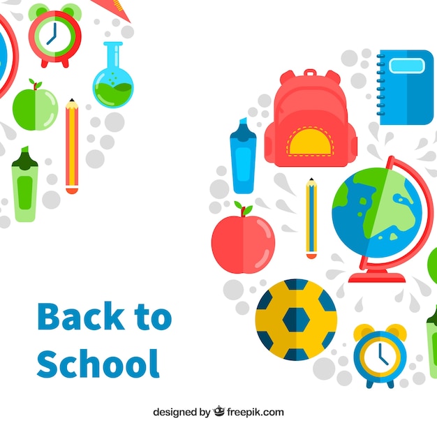 Free vector back to school background with elements