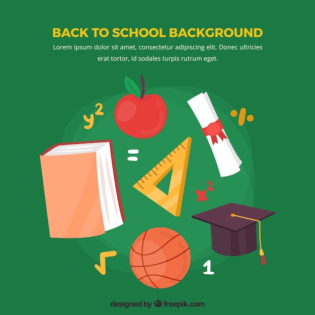 Back to school background with elements