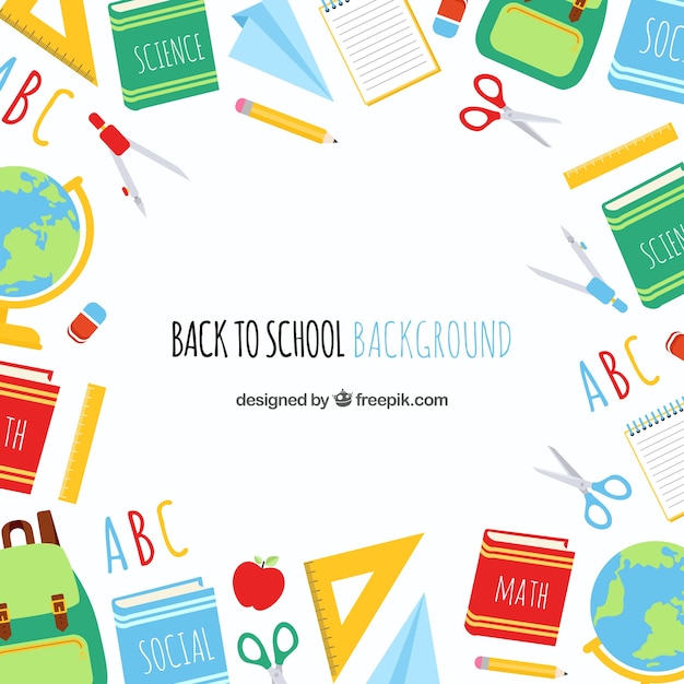 Back to school background with elements