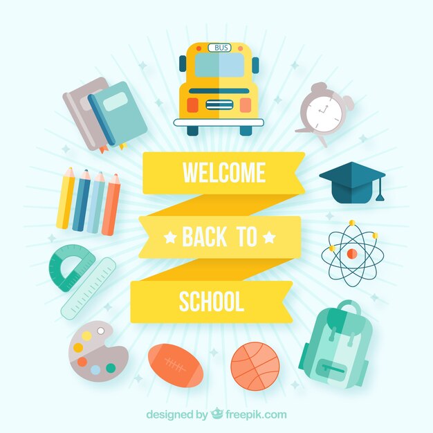 Back to school background with elements