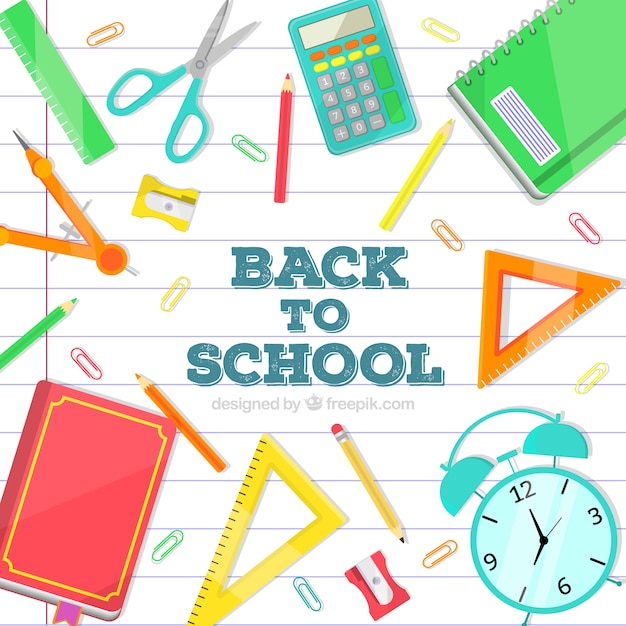 Back to school background with elements