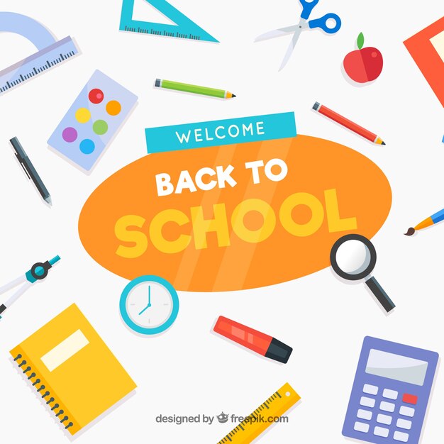 Back to school background with elements