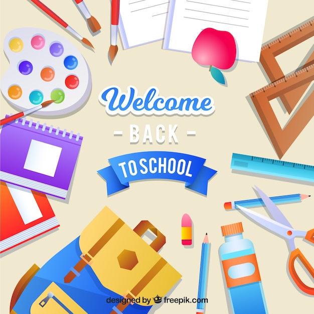 Back to school background with elements