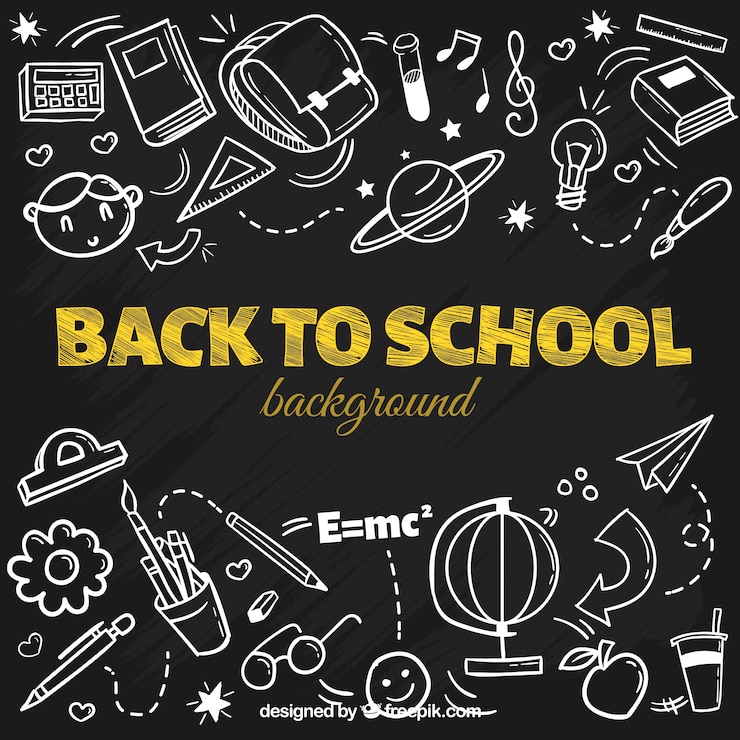 Free Vector back to school background with elements