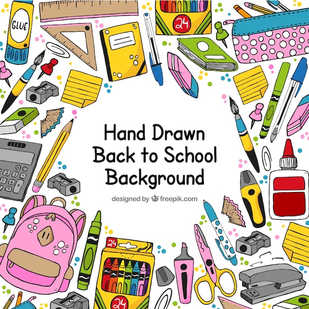 Free vector back to school background with elements