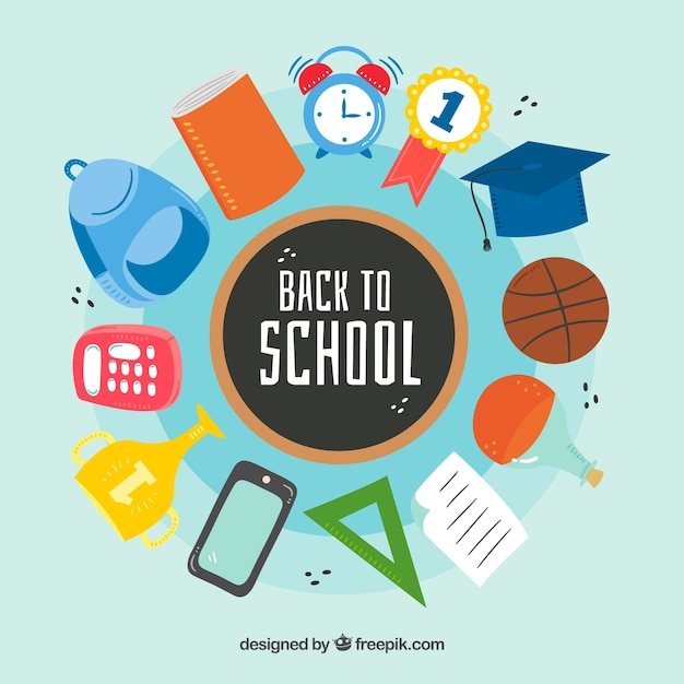 Free vector back to school background with elements