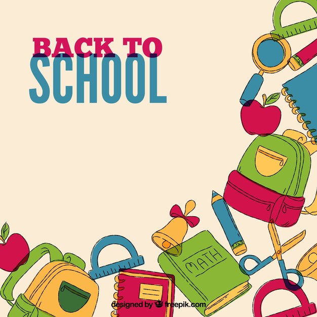 Back to school background with elements