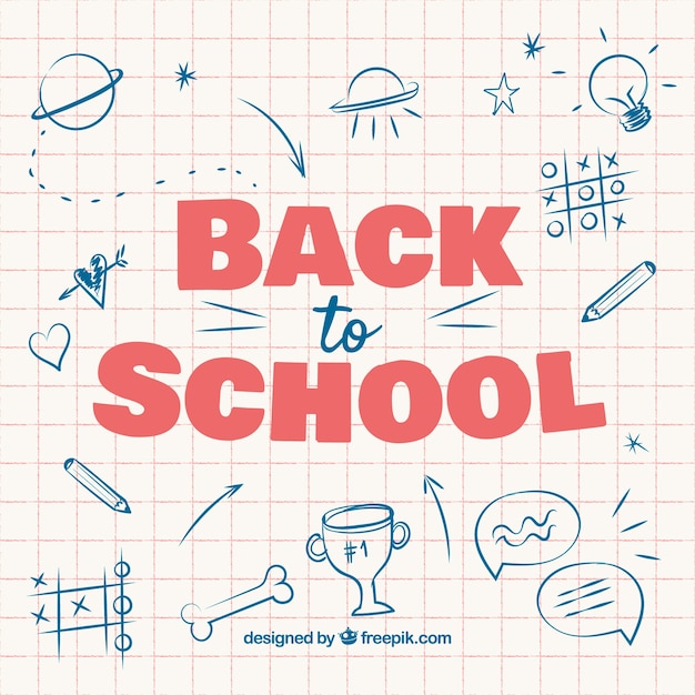 Free vector back to school background with elements