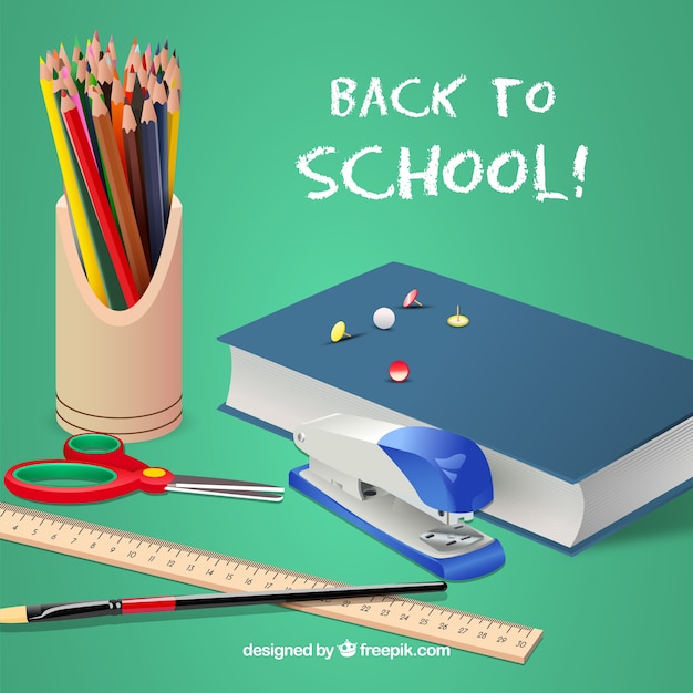 Back to school background with elements