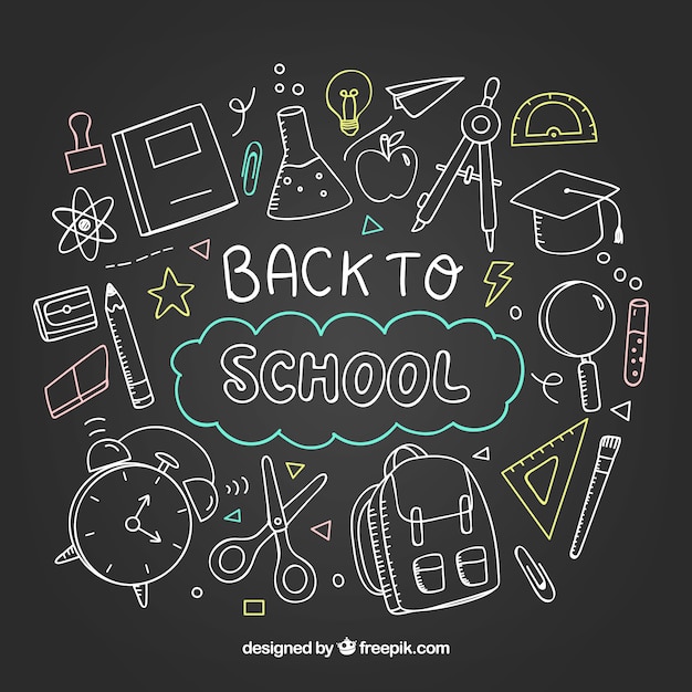 Back to school background with elements