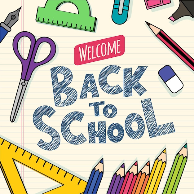 Free vector back to school background with essentials