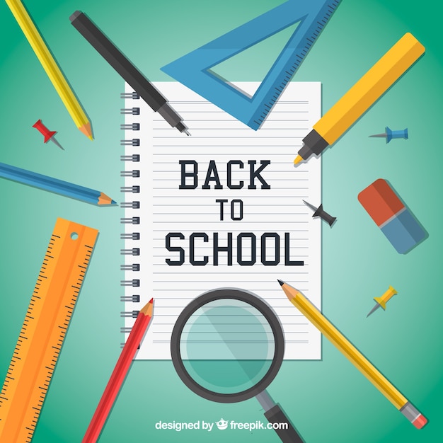 Back to school background with flat design