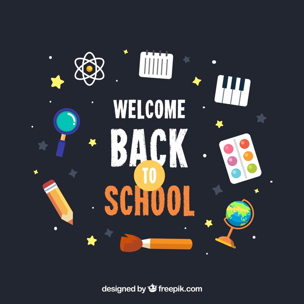 Back to school background with flat design