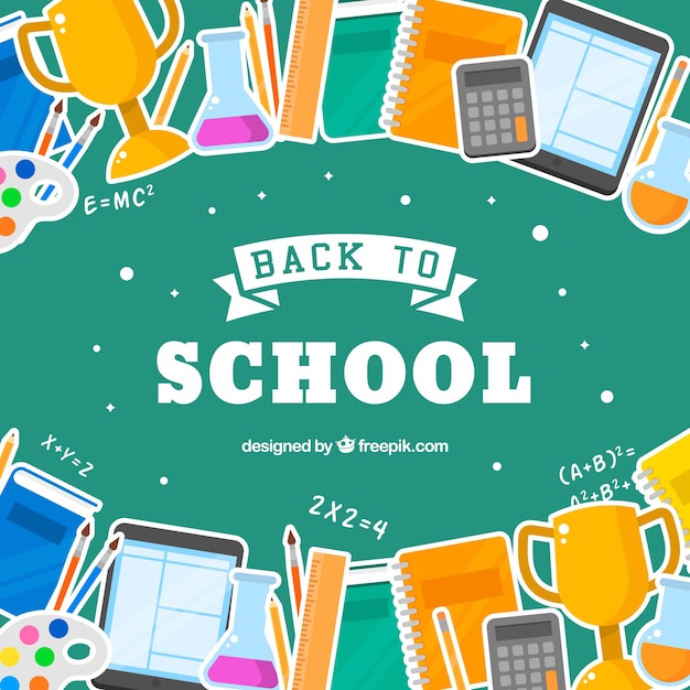 Back to school background with flat design