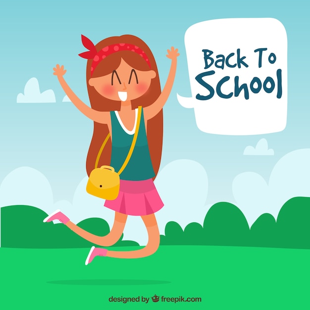 Free vector back to school background with girl