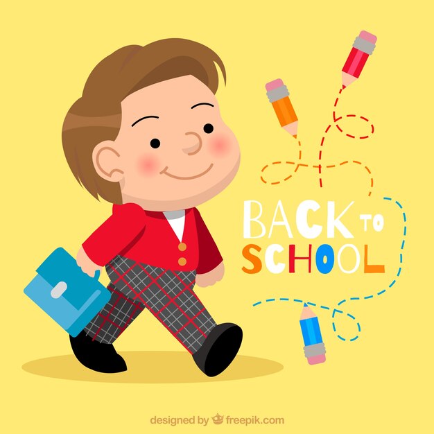 Free vector back to school background with kid