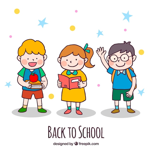 Free vector back to school background with kids